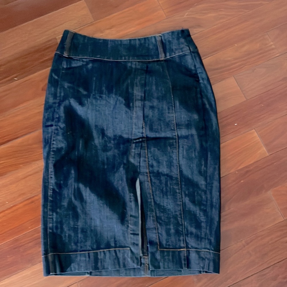 white house black market denim pencil skirt size 6